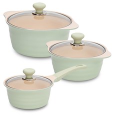 Dream Chef 電磁爐適用Herb鍋具組 3件, 混色, 18cm單鍋+20cm雙鍋+24cm雙鍋