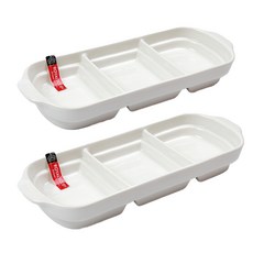 Regenbogen純白3段把手分菜盤, 白色, 2個