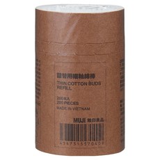 MUJI 無印良品 細軸棉棒 補充用, 200支, 1組