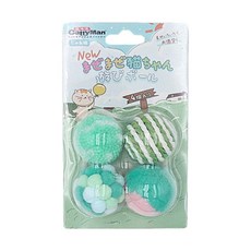 CattyMan 猫咪 彩球 玩具, Set 4個, 淘氣綠團團, 1組