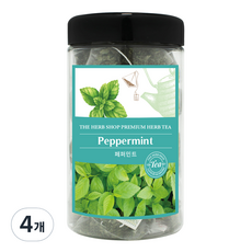 優質薄荷草本茶茶包, 1g, 25包, 4罐