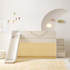 꿈꾸는요셉 앙팡 벙커침대 D + 조명 세트 방문설치, 크림(프레임), 주백색(조명)