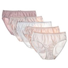 BASE ALPHA ESSENTIALS 女款純棉中腰內褲5件組, 柔軟舒適, 高彈性, 多樣圖案選擇, XL, 米白菱格款 + 杏色白點款 + 粉色蝴蝶結款 + 白底愛心款 + 膚色蝴蝶結款