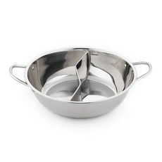 電磁爐適用不鏽鋼雙耳鴛鴦鍋, 34cm, 單色, 1個
