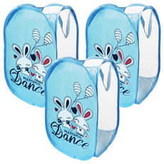 PATTO RABBIT 百特兔 巧易潔多功能摺疊洗衣籃 P7041, 藍色, 3個