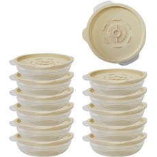 HOMENHOUSE 圓形微波保鮮盒 450ml, 保鮮盒 象牙白, 12個