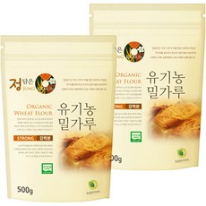 JUNGDAMUN 유기농 밀가루 강력분, 2개, 500g