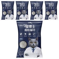 iCat 寵喵樂 喵博士 無塵澎潤土貓砂 球砂款 5L, 吸水力強 結團迅速 去味效果強 除臭殺菌, 原味, 5包