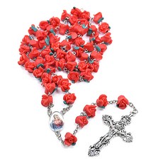 JNJ 玫瑰十字瑪麗天主教聖物念珠, 紅色的, 1個