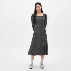 랩 여성용 스퀘어넥 레오파드 롱원피스 AR1WO362