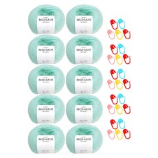 니뜨 허니 모헤어 실 25g x 2p + 단수링 5p 세트, 02 클라우드(실) + 랜덤발송(단수링), 5세트
