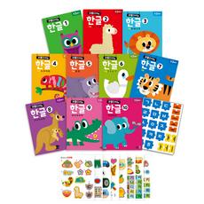 LittleDino 韓文在家自學練習本 滿3歲 全10冊 + 拼圖教具 + 貼紙, 訓民