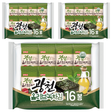 삼육김 광천 올리브 녹차 도시락김 16p, 4g, 48개