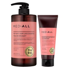 MED ALL RCP頭皮清淨洗髮精 療癒花香 800ml+護髮素 200ml, 1套