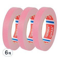 iQIHAN 彩色紙膠帶 15mm x 15m, 6個, 粉紅色