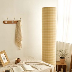 BEBEDECO 彈性格紋防風方形直立式冷氣機罩, 黃色