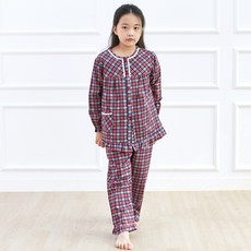 兒童格紋睡衣上下套裝 808