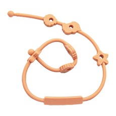 OhBabyLying 讓寶寶躺躺 矽膠玩具鏈, 橘色, 安全無毒柔軟矽膠材質, 1條