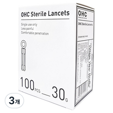 오상헬스케어 멸균 란셋 30G 채혈침, 3개, 100개입