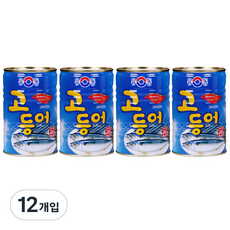 유동 고등어 통조림, 400g, 12개입