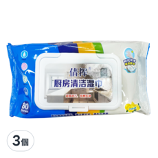 QIANHUI 倩揮 廚房清潔濕紙巾 60張, 3包