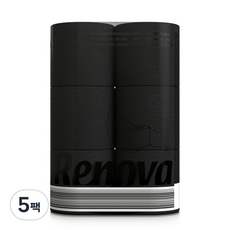 Renova 黑標彩色捲筒衛生紙 16.1m 黑色, 6捲, 5個