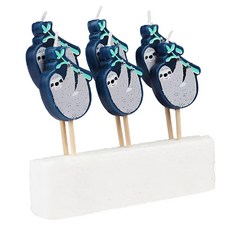 Rex LONDON 造型生日蠟燭/造型蠟燭/蛋糕裝飾燭 3.8 x 0.8 x 11cm 90g 6支, 1組, 樹懶