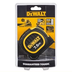 DEWALT 得偉 7.5M*25mm 專業捲尺 橡膠, 高達10倍耐用度, 尼龍塗層耐刮尺帶, 1個