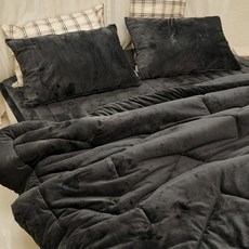 BAZAAR Time 素色 5mm 長毛極細纖維冬被, 炭灰色