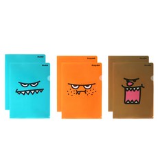 antennashop Monster A4 L夾設計 6種組, Chocomon+Bluemon+Orangemon, 1套