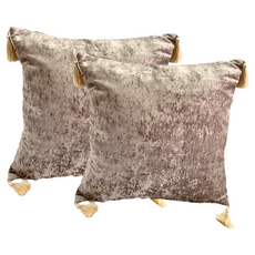 J&N 艾爾絲絨抱枕 正方形 填充棉 2入/1組, 咖啡色