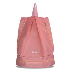 XCRUM 乾濕分離鞋袋 健身游泳後背包, 粉紅色