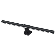 筆電夾式 三色調光螢幕掛燈 不占桌面空間 120°旋轉 Type-C/USB供電, 黑色