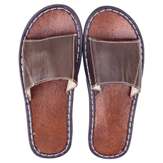 頭層牛皮軟底室內拖鞋 舒適材質, 28, 咖啡色, 1雙