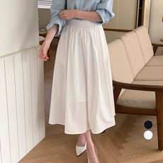 afinar 女款棉質鬆緊帶A字傘狀長裙