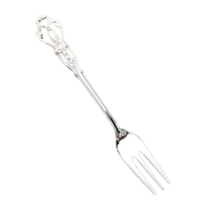 享樂思 復古雕花點心叉, 銀色, 1支