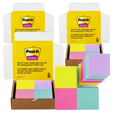 포스트잇 강한점착용 노트 메모지, 혼합색상, 70매, 3개