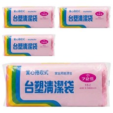 台塑 實心捲取式清潔袋, 4捲, 15L
