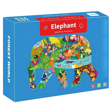 兒童拼圖 200片 益智玩具 適齡3.5歲以上, 大象 多色, 1盒