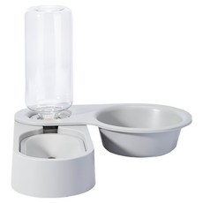 寵物夢工廠 多功能旋轉雙碗 40 x 10 x 19.5cm, 典雅灰, 1組