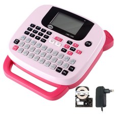 LMK 便攜式標籤印表機 + 12MWK標籤帶 + 專用轉接器套組, LMK-1000(粉紅色), 1套