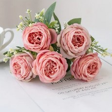 快豹 韓風ins 仿真玫瑰 5個, 粉色