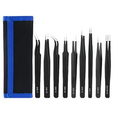 OON 專業多用途鑷子9件組, 黑色, 1套