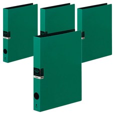 morning glory 雙色D型環活頁夾 3孔 25mm, 4個, 綠色