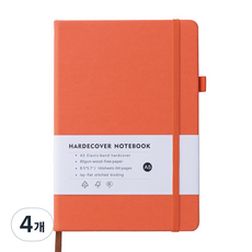 Organiko A5硬皮剪貼萬年日記本, 橘色, 4個