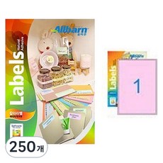 올바른라벨 칼라라벨 연분홍 레이저 잉크젯공용 전면, 1칸, 250개