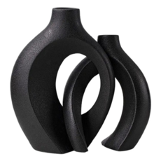 COCO 北歐格調組合花瓶2件組 2個, 依偎黑色