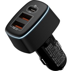 케이안 56W 퀵차지 3.0 3포트 C타입 PD 차량용 시거잭 고속 충전기, KAN-V1-PD56W, 블랙 + 그레이