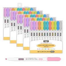 PENMAX 鮮豔溫和色系螢光筆 12色組, 混色, 60支