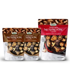 DJ&A 原味香菇脆片 30g 2包+煙燻蒜辣香菇脆片 65g, 1組